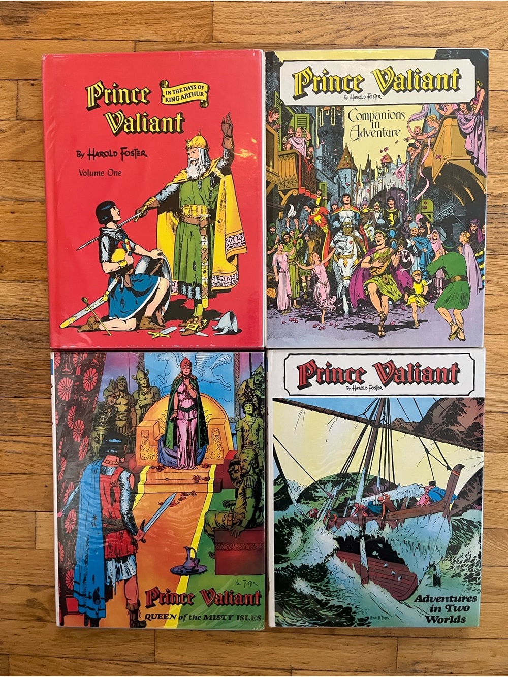 Vintage 1974 Prince Valiant Hardcover Comic Book Lot Volumes 1-4
